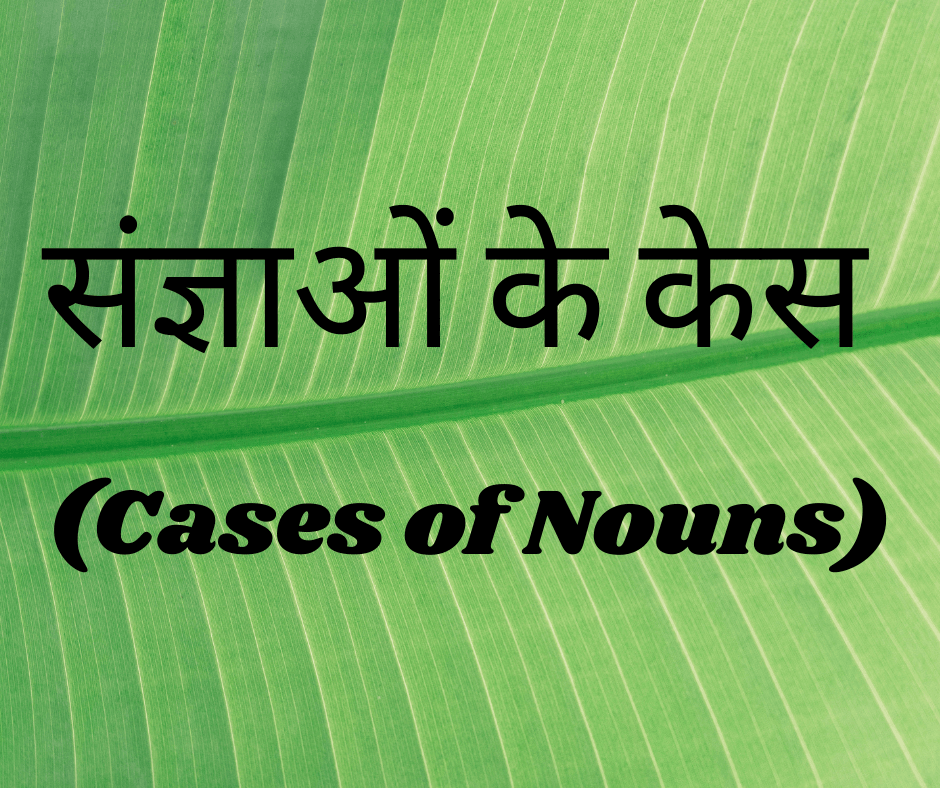 संज्ञाओं के केस (Cases of Nouns)